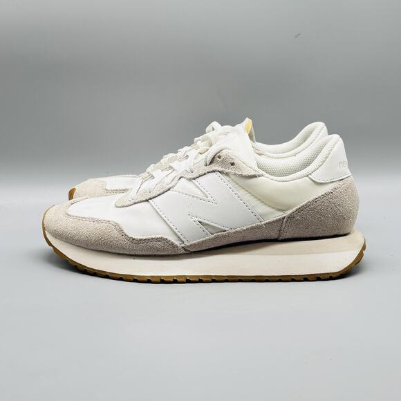 New Balance Shoes Womens 7.5 White Beige 237 Retro Running Athletic Sneakers - Picture 4 of 11
